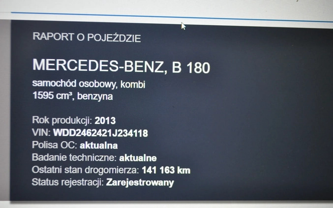 Mercedes-Benz Klasa B cena 49900 przebieg: 142000, rok produkcji 2014 z Drezdenko małe 781